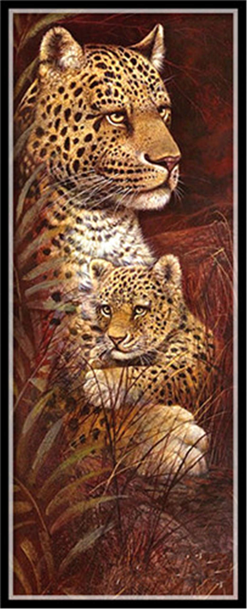 Diamond painting léopard 5D pour sublimer le salon avec un art mural fait maison