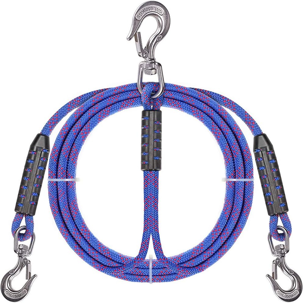 SELEWARE Innovative Heavy Duty Boat Tow Harness with 3 Permanent Antirust SUS304 Stainless Steel 360° Swivel Hook Fit for Larger Boats and Pontoons (141 Inch, 2800 lbs)