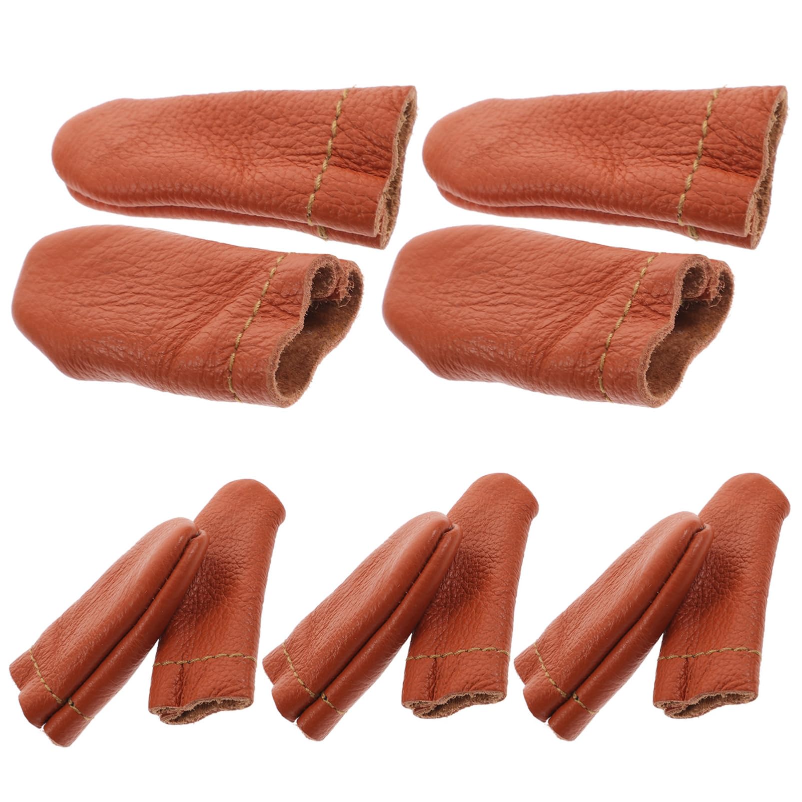 Lurrose 10 works Leather Finger Cots Finger Protectors for Sewing Needle Felting Hand Craft Embroidery DIY Guards