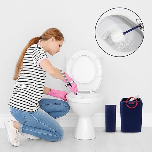 Miniatura 4 de Juego de accesorios de baño de 9 piezas de plástico con basura, soporte para cepillos de dientes, vaso para cepillos de dientes, dispensador de