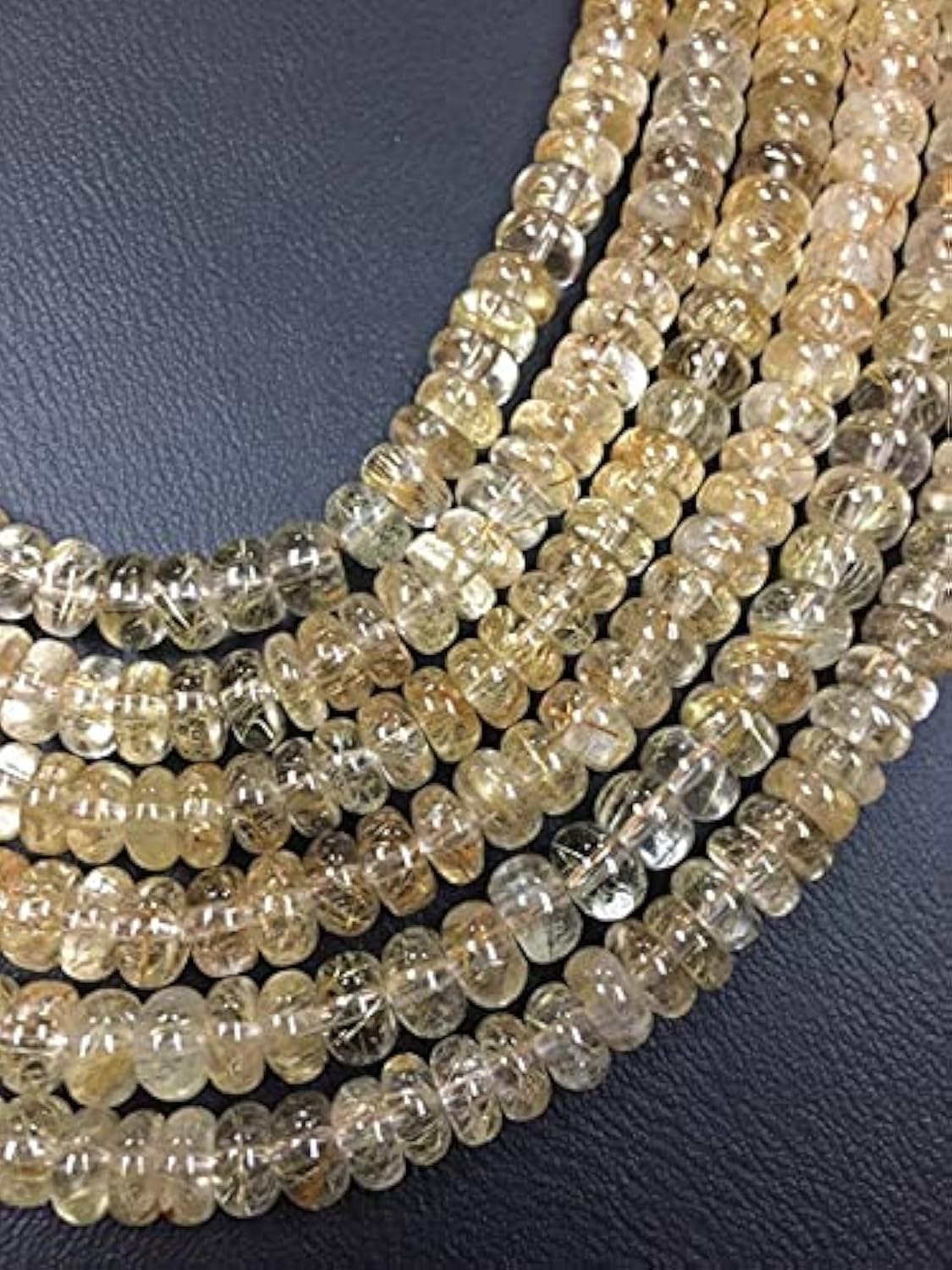 Quartz rutilé doré rondelle 5.5mm, gemmes naturelles d'exception pour joaillerie