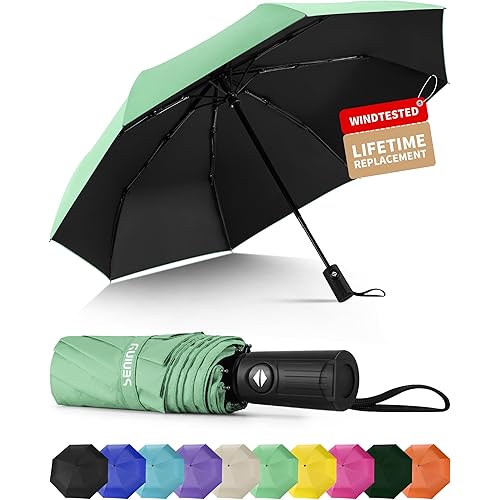 Seniny Windproof Travel Umbrella, Automatic Umbrellas for Rain, Portable & Compact Umbrellas for Backpack, Strong UV for Protection, Folding Small Sun Umbrella for Car, Walking