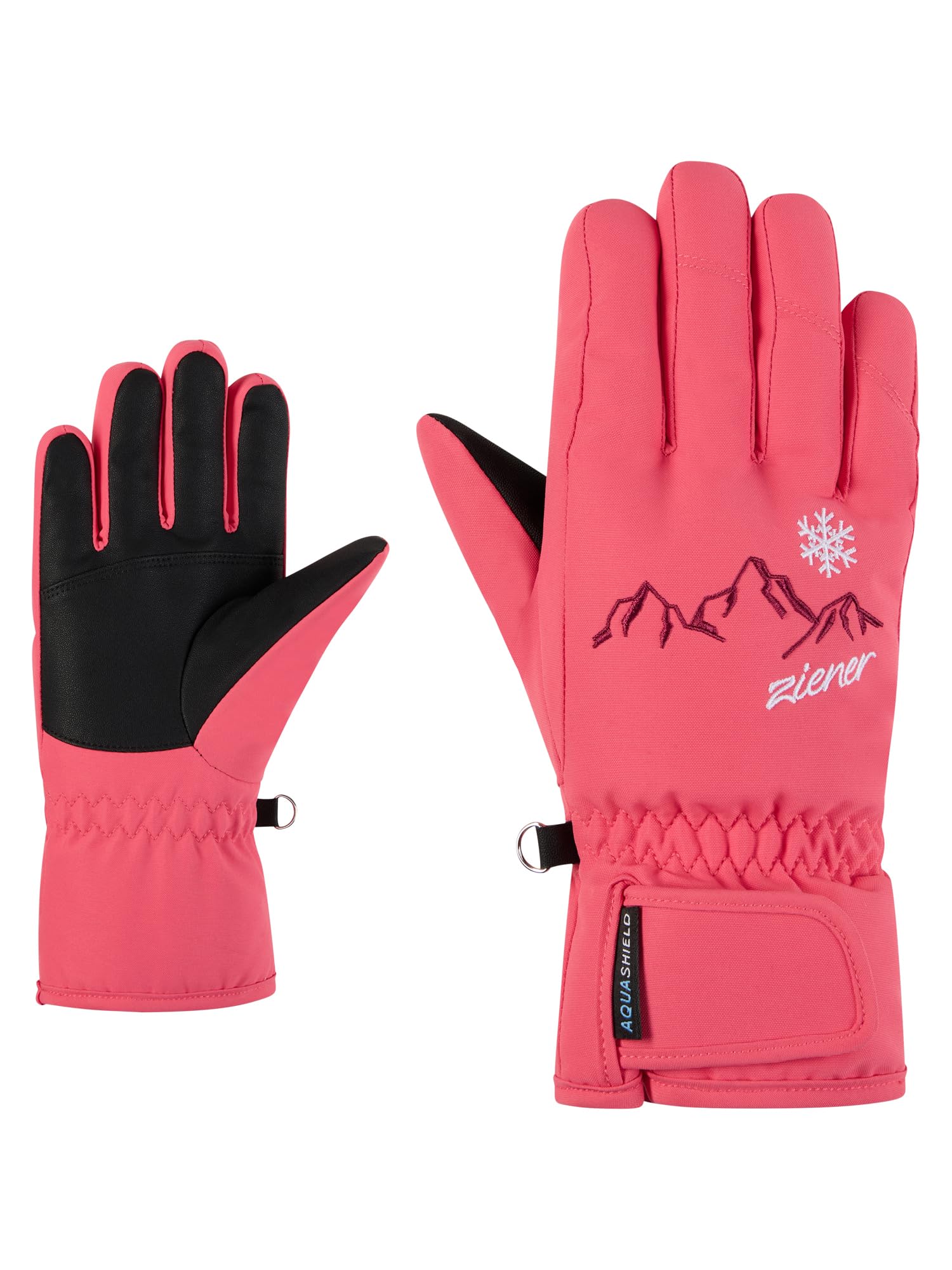 Ziener Girls LAILLA-Z Ski Gloves/Winter Sports | Waterproof, PFC Free, Pink Lilly, 6.5