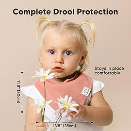 KeaBabies 8-Pack Organic Baby Bandana Bibs for Girls - Super Absorbent Triangle Baby Bibs for Drooling and Teething Infant, 100% Cotton Extra Soft for Newborn, Infant 0-36 Months (Lilac)