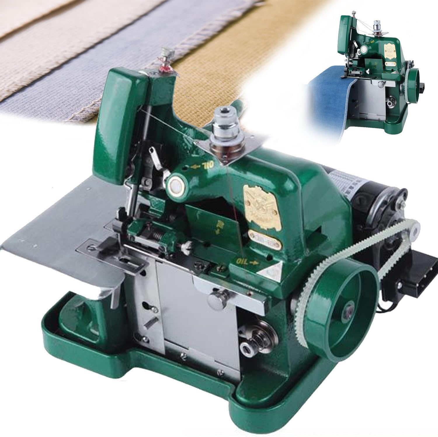 LjlXanthiper Serger Sewing Machine,Handheld Coverstitch,Overlocker Sewing Machine,Leather Sergers Machines,With Metal Frame,For Hemming Sewing on Fabrics like Denim,Canvas,Stretch Knits