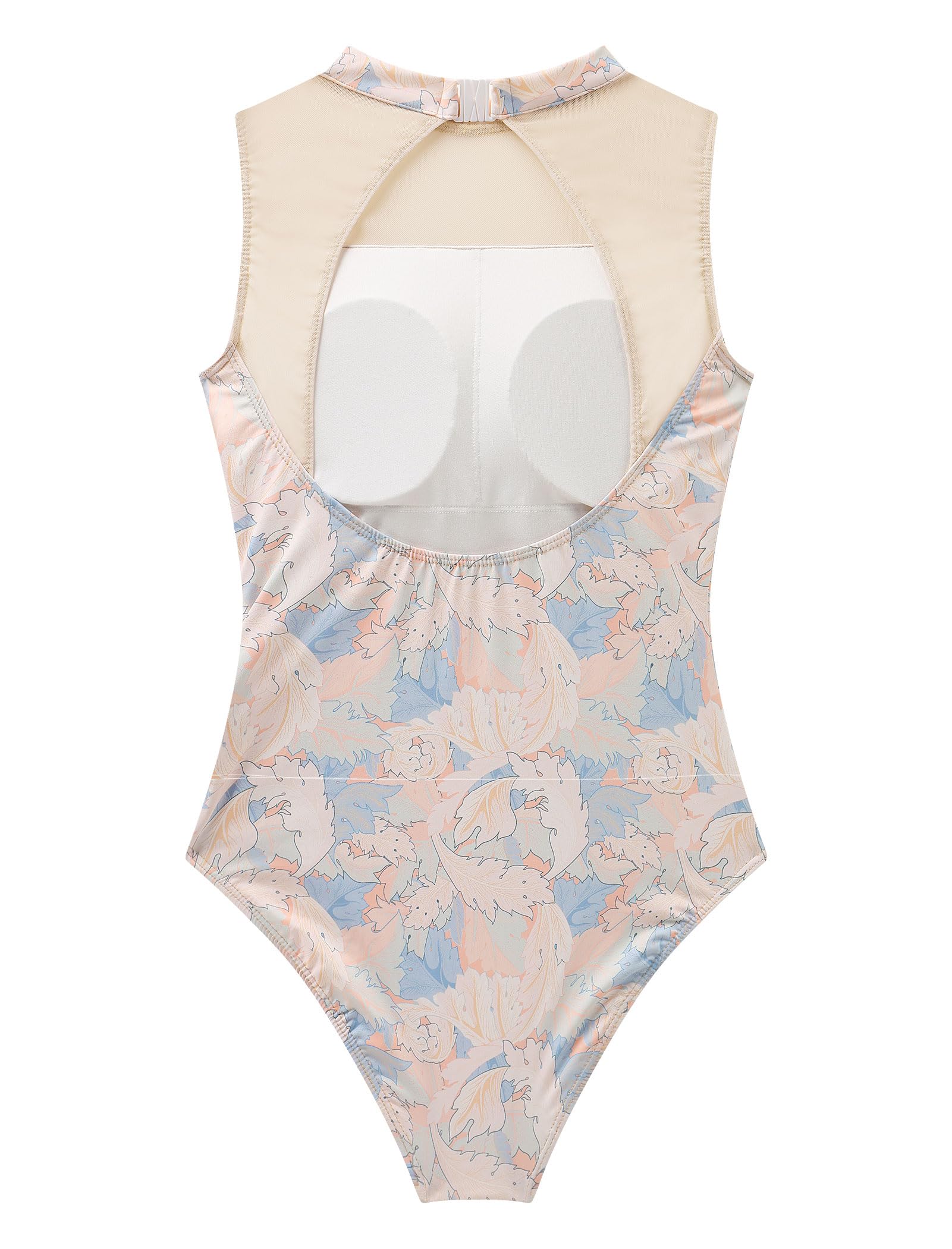 IBAKOM Justaucorps de ballet sans manches à col montant pour femme - Découpe dans le dos - Justaucorps de gymnastique - Tenue de danse ballerine