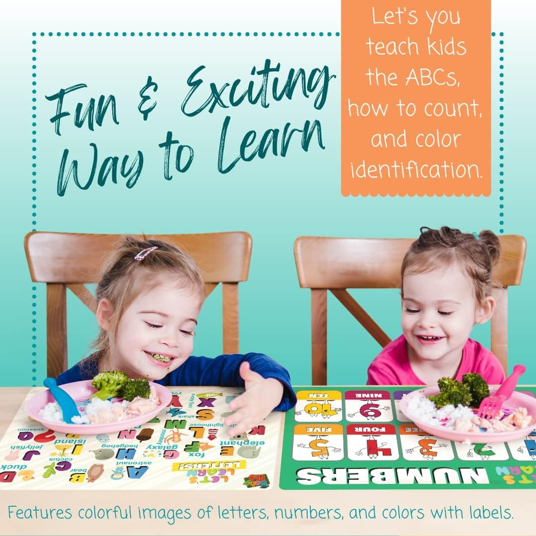 Baby PhD - Let's Learn Design Pack - Disposable Placemats for Babies & Toddlers - 60 Count