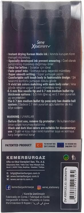 Serve Xberry Gel Pen 05mm Needle Uc 5 Pet.