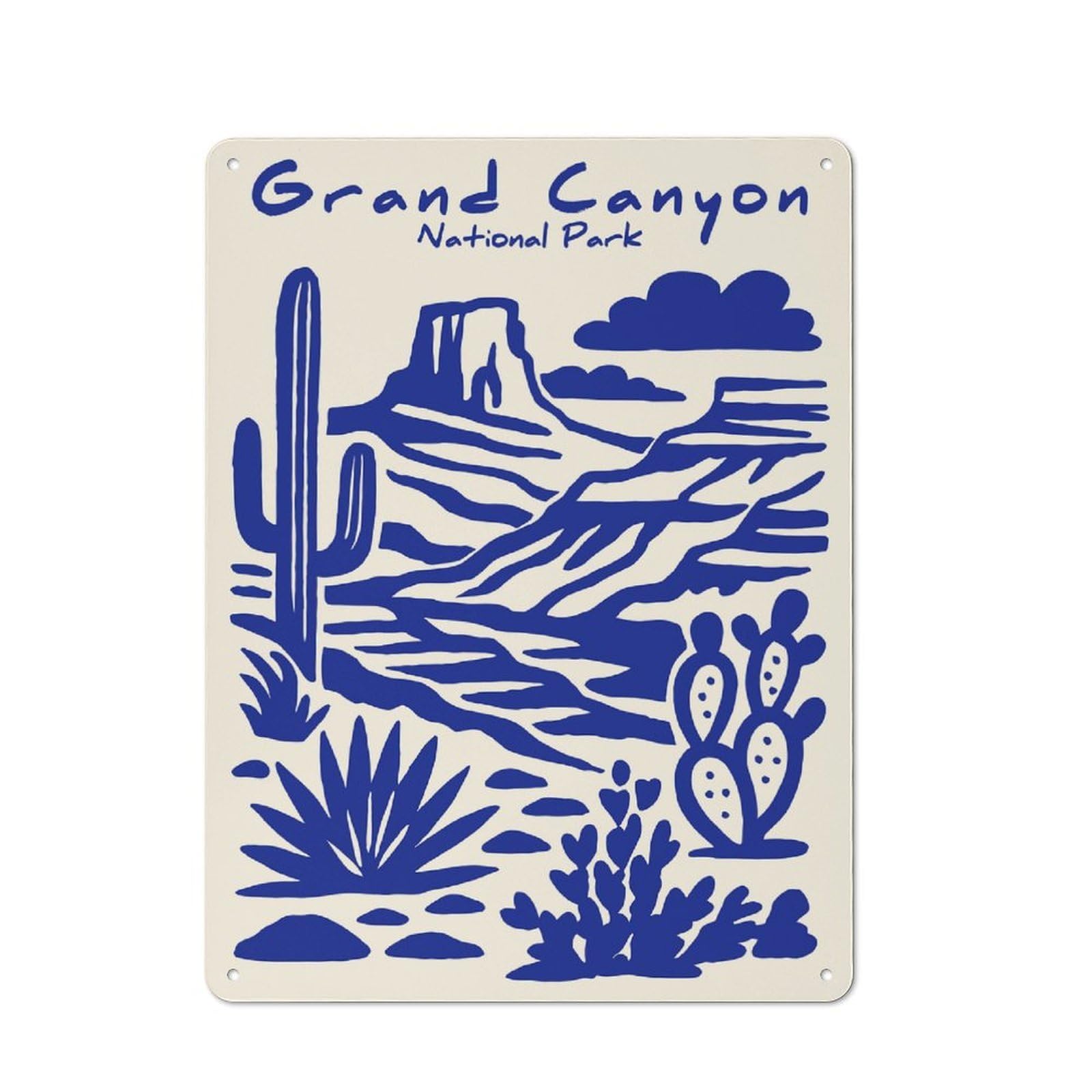 Junmoney Style-10 Metal Sign 40X30cm With Grand Canyon National Park Vintage For Hallway Wall, Retro Decor, Gift For Hallway Decor Lovers During The Christmas Season