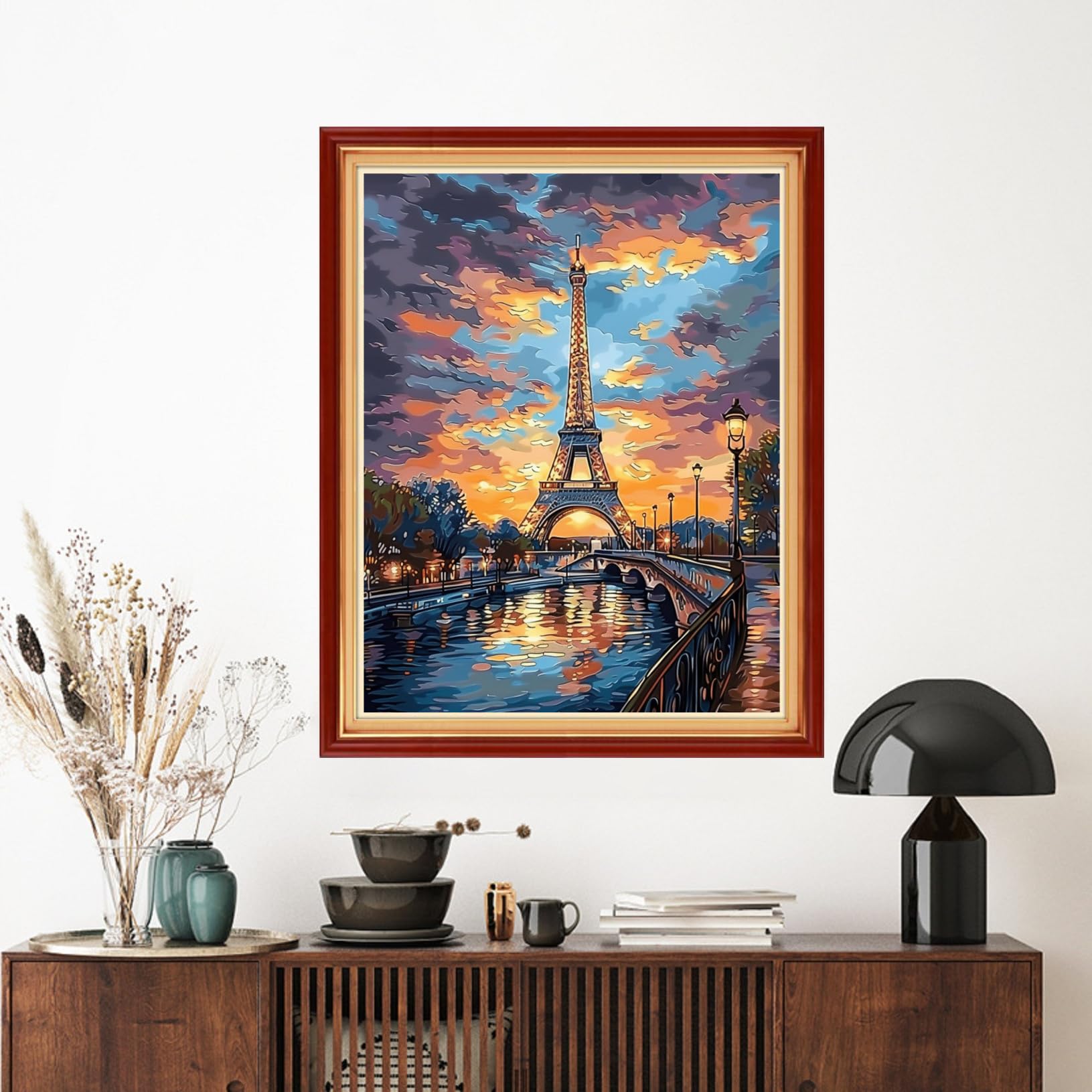 Artvxeay Stamped Cross Stitch Kits - Embroidery Kits for Beginners Cross Stitch Kits for Kids Adults 11 CT Printed Patterns Needlepoint Kits - The Eiffel Tower at Dusk 16x20 inch