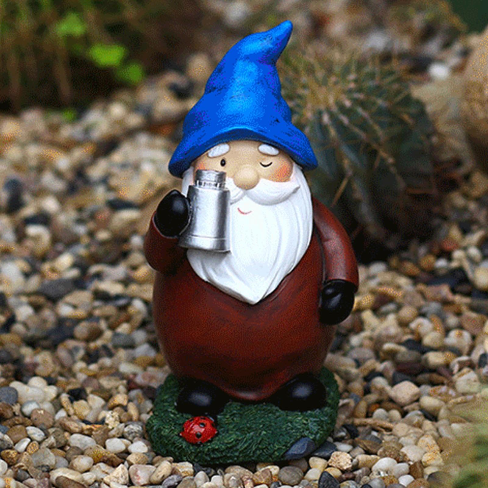 Gnomos Solares Luces para Exterior Jardín, Estatuas De Gnomos De Jardín, Decoración Impermeable con Figuras Luminosas para Porche Y Jardín Trasero