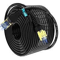 Vista 9 de Cable Ethernet Cat 8 de 8 pies, alta velocidad de 40 Gbps, 2000 Mhz, 26 AWG, conector RJ45 chapado en oro, para exteriores e interiores