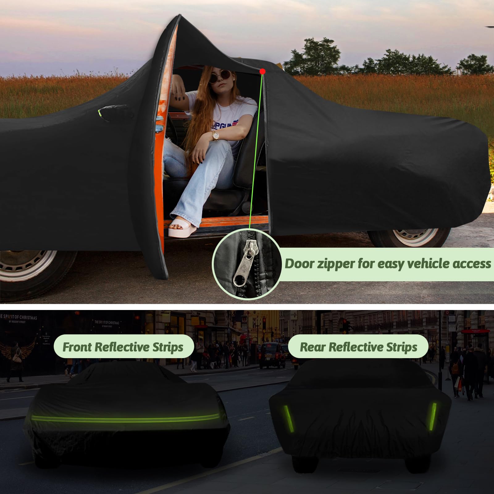 Car Covers for 1968-1982 Corvette C3 6 Layers 210T Waterproof All Weather Sun UV Rain Snow Outdoor Windproof — view 5