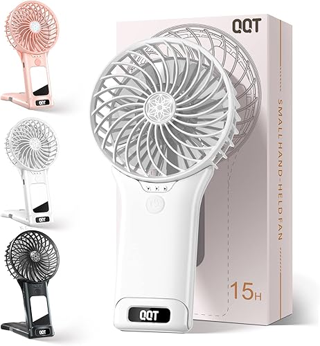 QQT Mini ventilador de mano,Ventiladores portátiles ajustables de 4 velocidades,Ventilador de escritorio recargable USB con espejo disponible en Yaxa Colombia
