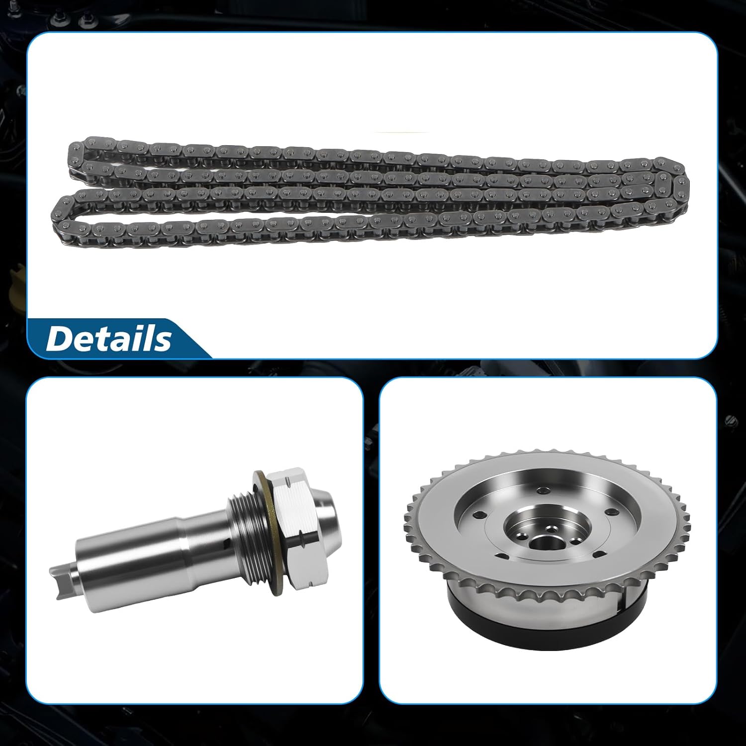2.4 Ecotec Timing Chain Kit with 2VVT Exhuast Fits for 2011-2017 Equinox 2.4L, for 2012-2017 Regal 2.4L, for 2013-2014 Malibu 2.4L, for 2011-2017 Terrain 2.4L, for 2014 Impala 2.4L L4 9-4201SAVVT1