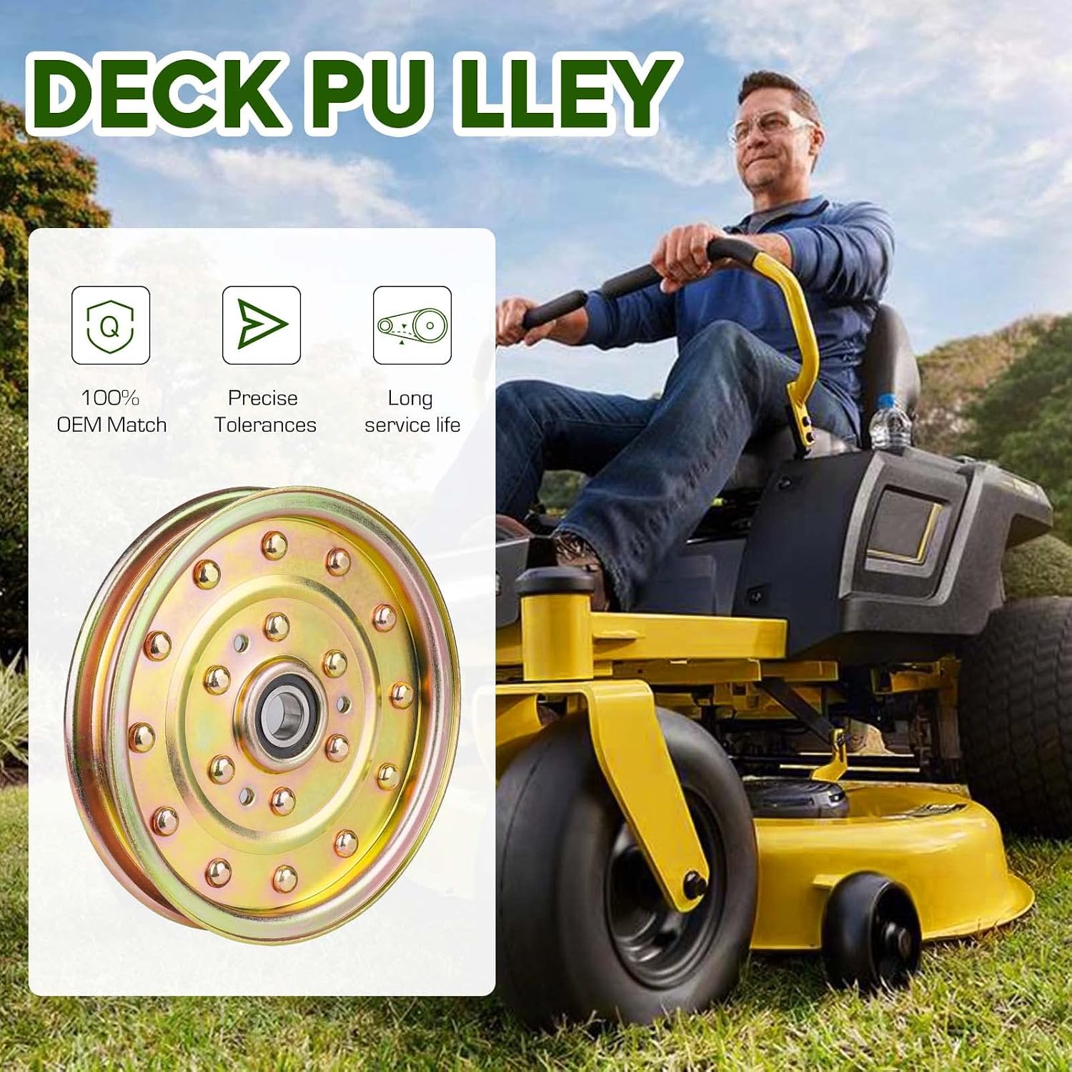 Flat Idler Pulley for Exmark Lazer Z HP LC XP XS ASX Master AS AC HP Toro Z Master 1-633109 116-4667 633109 126-7685 52 60 72 inch Deck 2 Pack