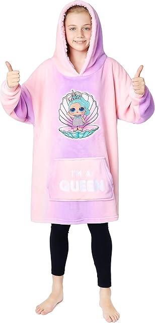 L.O.L. Surprise! Oversized Hoodie Blanket for Girls, Lol Doll Gifts for Girls Multi