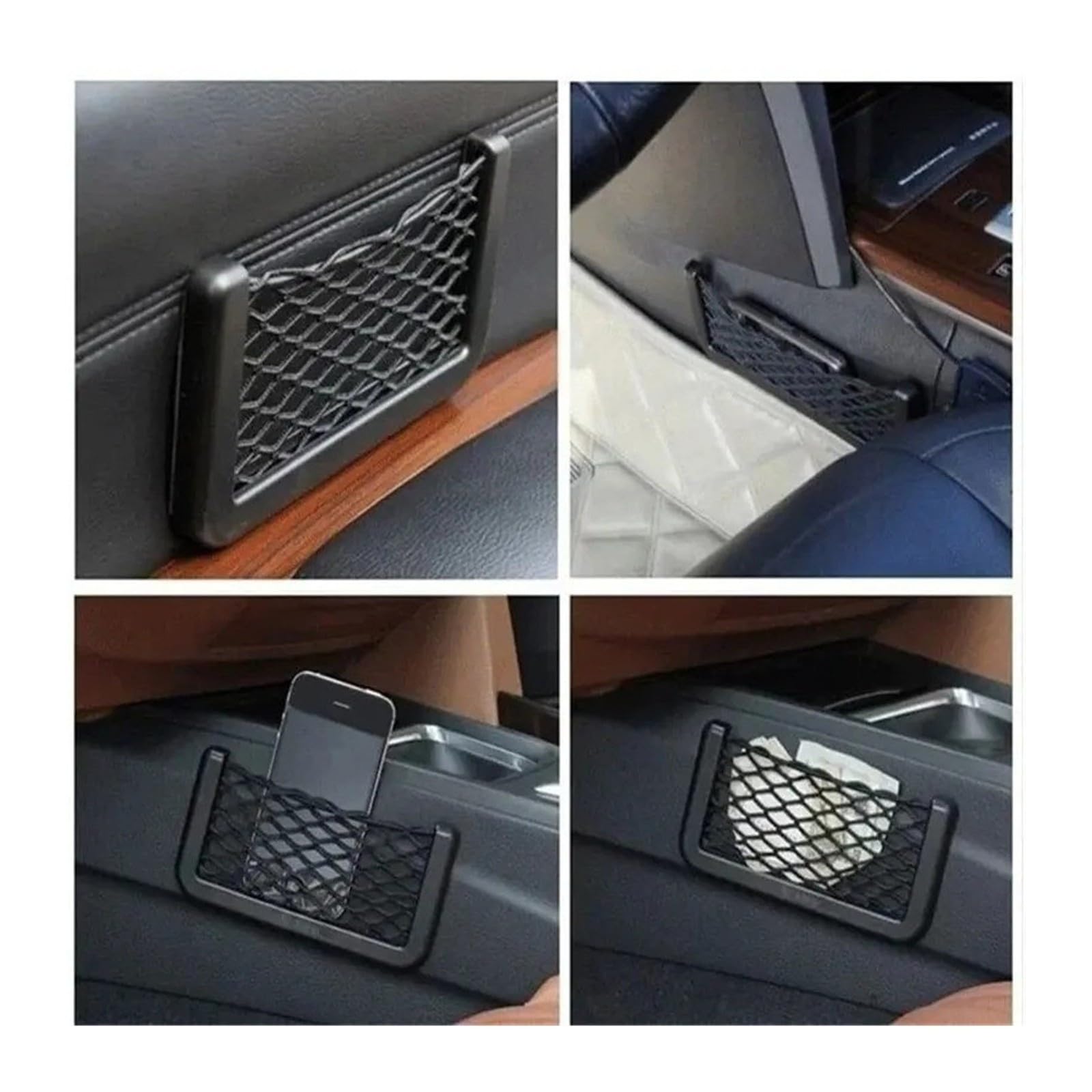 1/4Pcs Car for Seat Side Mesh Storage Pocket Auto Interior Net Organizer Pouch(20cm)