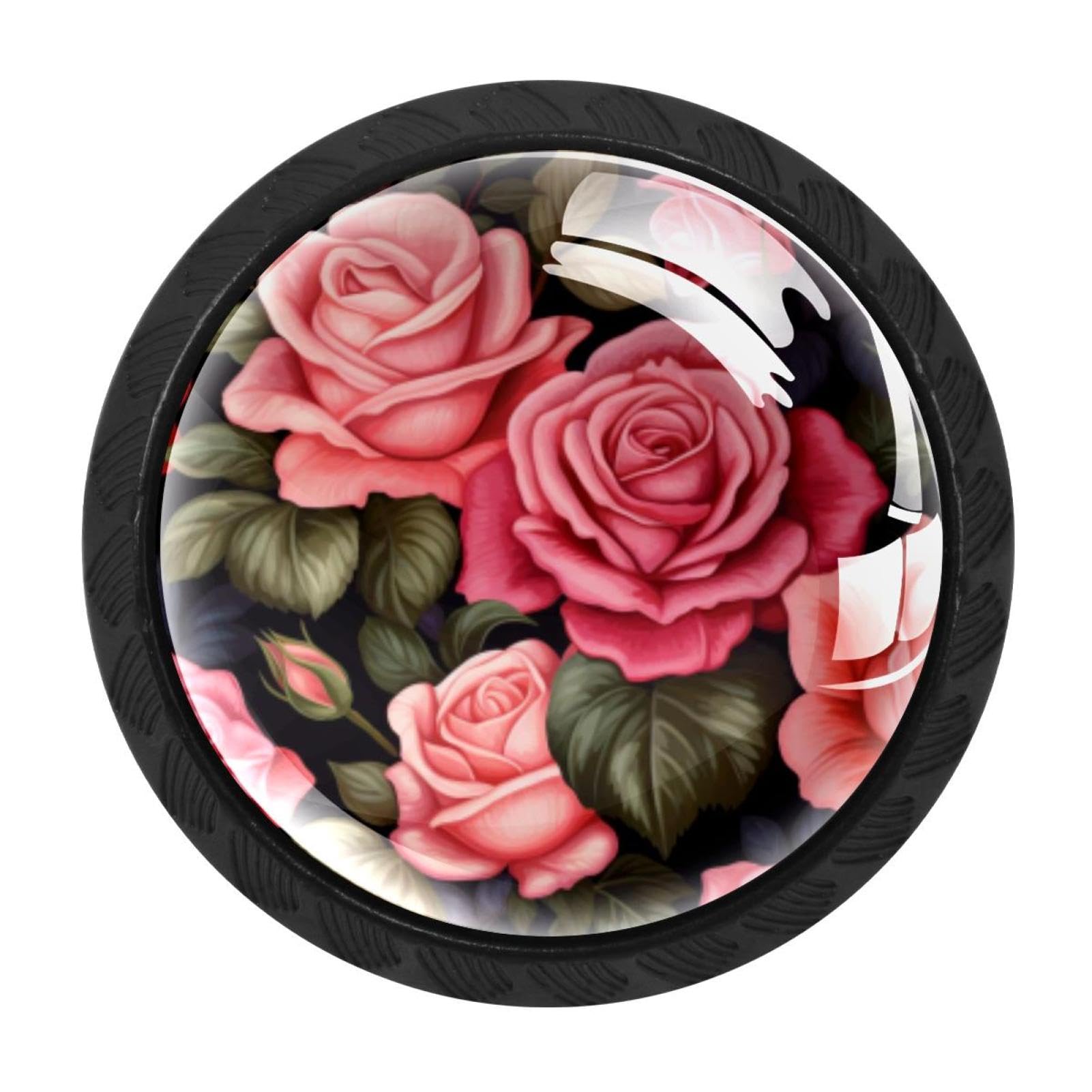 CHENZZZZ 4 Pack Round Cabinet Knobs for Kitchen Bathroom Closet Dresser Cabinets, Rose