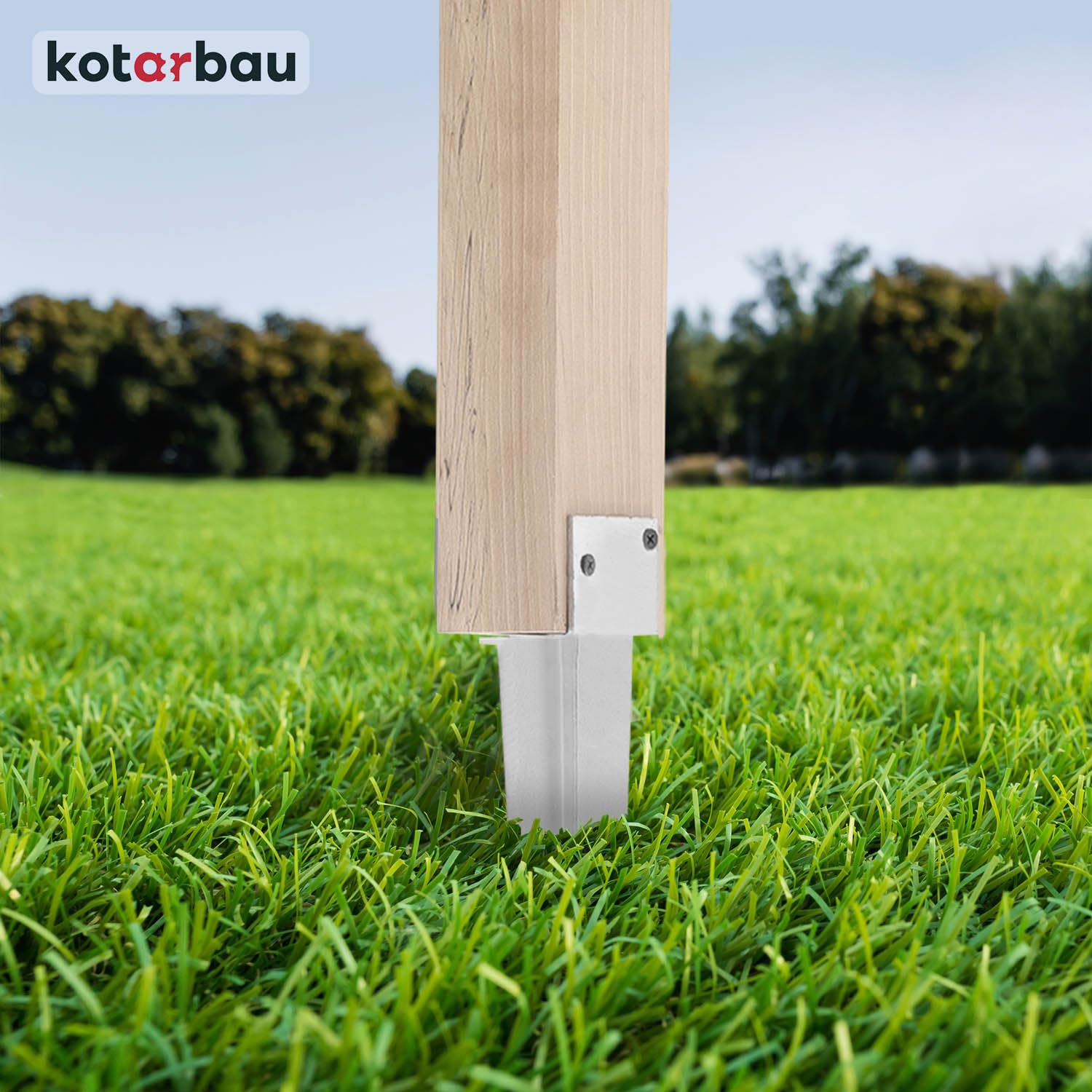 KOTARBAU® 6 Pezzi Supporto per Palo - Acciaio Zincato - 500 mm - Argento - 50 x 60 mm - Supporti per Pali in Legno - Staffe Per Pali In Legno - Supporto Palo Recinzione - Resistente alla Corrosione