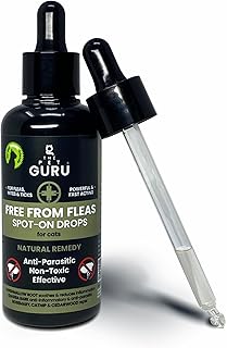 FREE FROM FLEAS Spot-on Drops for Cats - Non-toxic Natural Fast Acting Spot-on Flea Treatment - Flea Control, 100ml