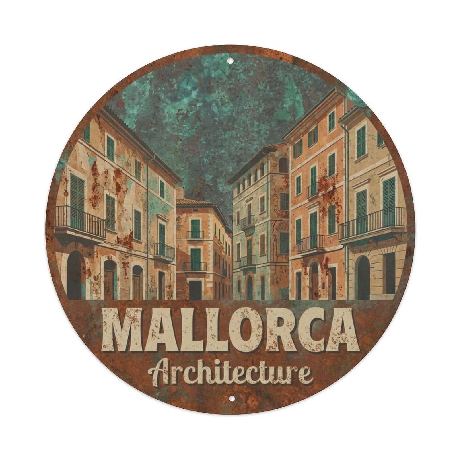 Vintage Travel Mallorca Spain Building Metal Tin Sign