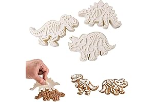 6 Pack Dinosaur Stamp Jurassic Cookie Cutter Dinosaur Bone Baking Mold Baking...