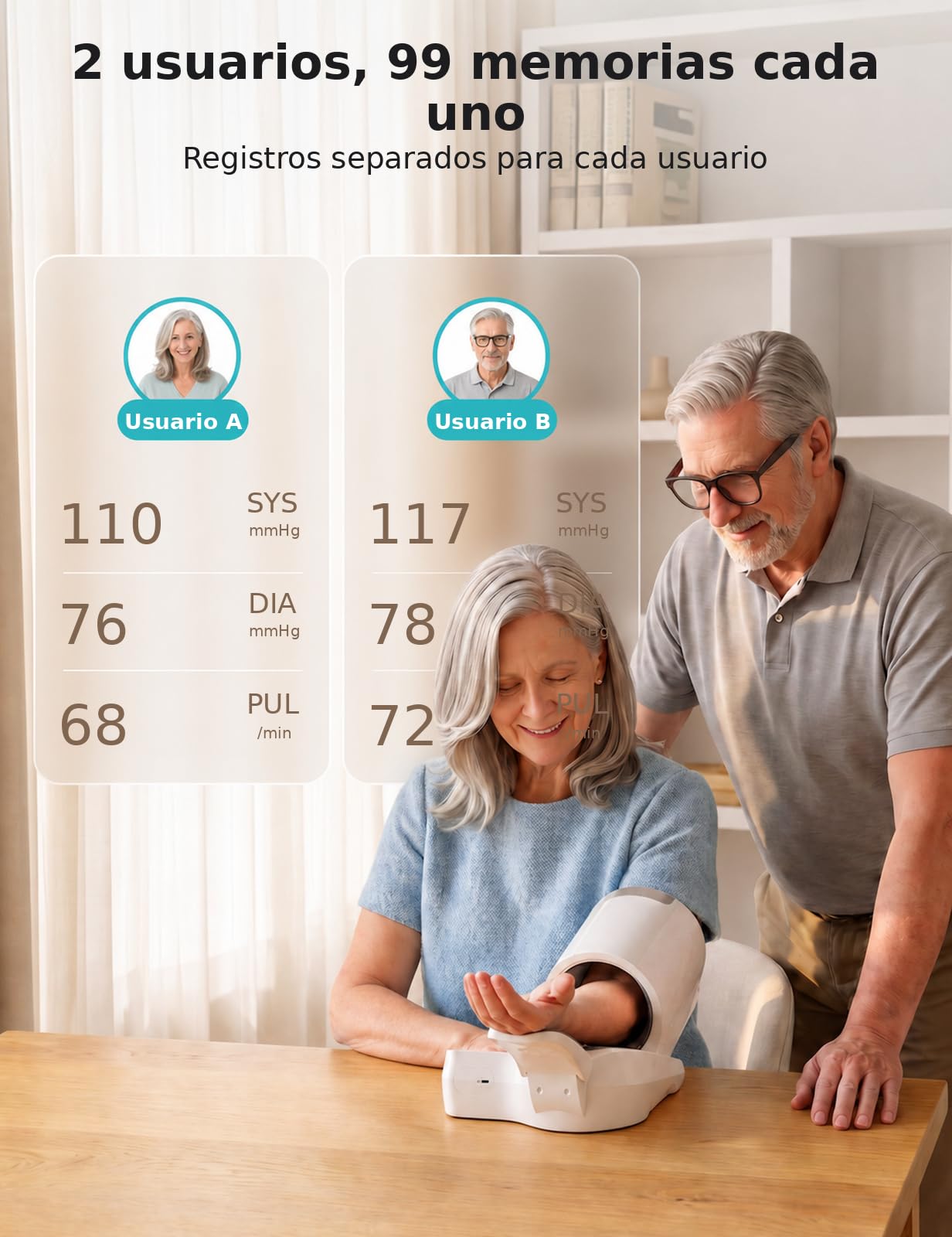 Tensiómetro Digital de Brazo con Pantalla LCD Grande