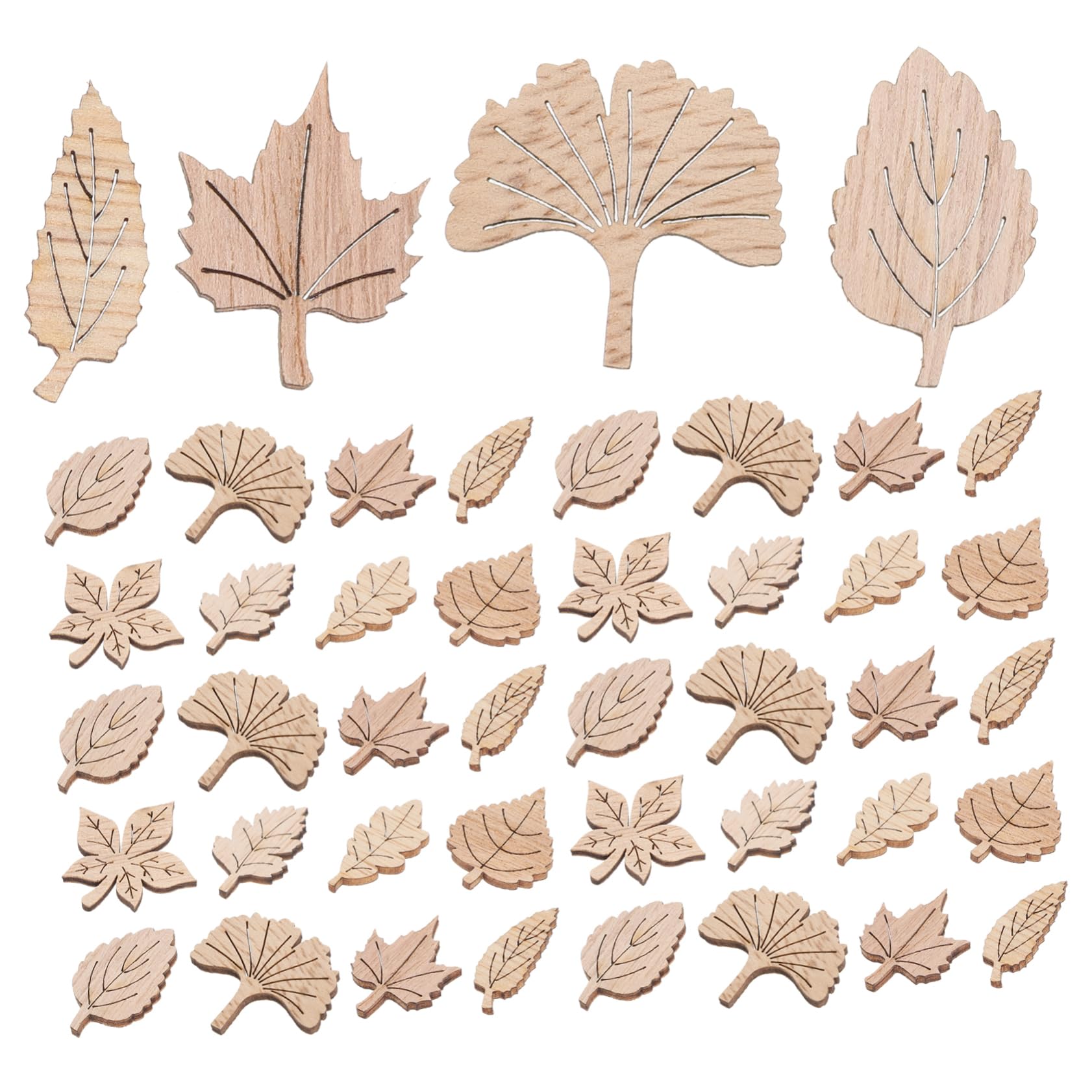 SHINEOFI 50 Pièces Copeaux Bois Motif Scrapbooking DIY Copeaux Bois Détail Scrapbooking Artistique