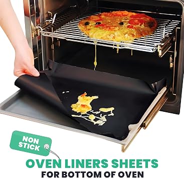 Oven Liners for Bottom of Oven - 2 Pack Large Heavy Duty Mats, 17x25 Non-Stick Reusable Liner for Electric, Gas, Toaster Ovens, Grills - BPA & PFOA Free Kitchen Accessory to Keep Oven Clean