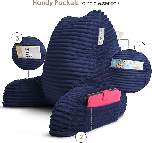 Miniatura 3 de Clara Clark Almohada de lectura para niños  Almohada de espalda para sentarse en la cama, almohadas de cama de felpa para sentarse en la cama,