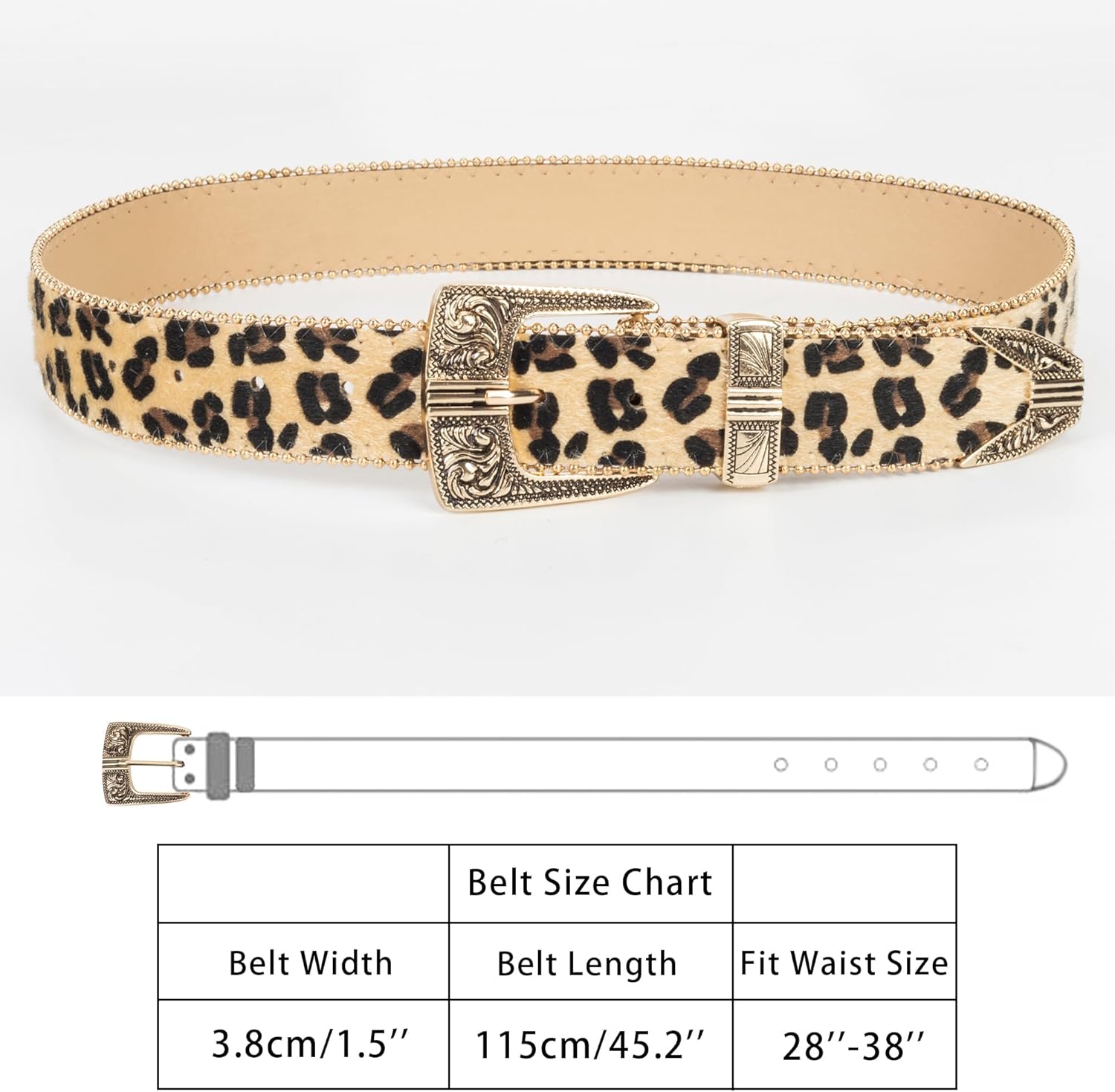 Utaly Women's Leopard Belts with Gold Buckle Fashion Cheetah Print Waist Belt Ladies Belts for Jeans Dress - Image 3
