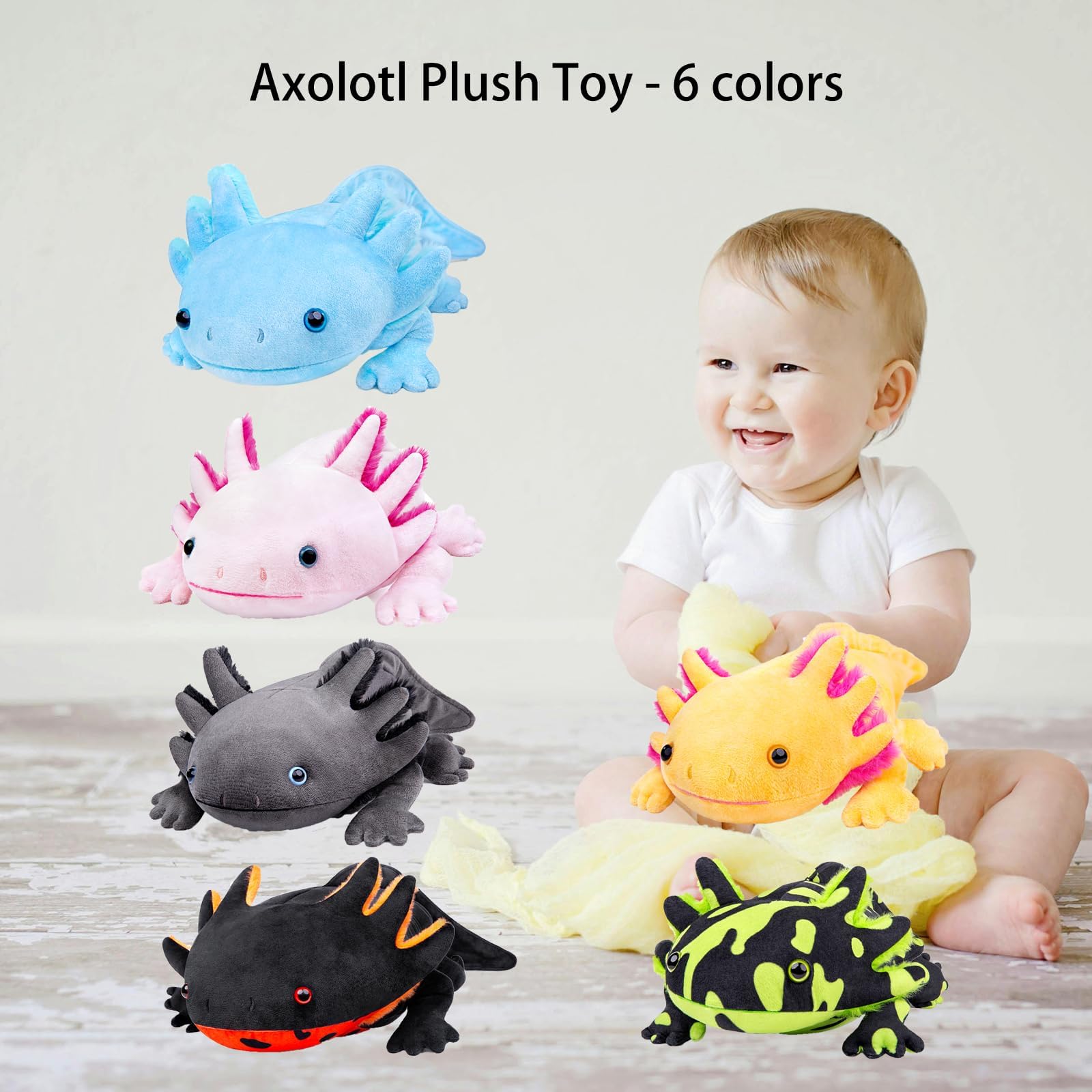 lilizzhoumax Axolotl Plush Toy 44cm/17inch Realistic Stuffed Animal Axolotl Plush Cute Super Soft Pillow Home Decoration Easter for Kids boys girls - Image 4