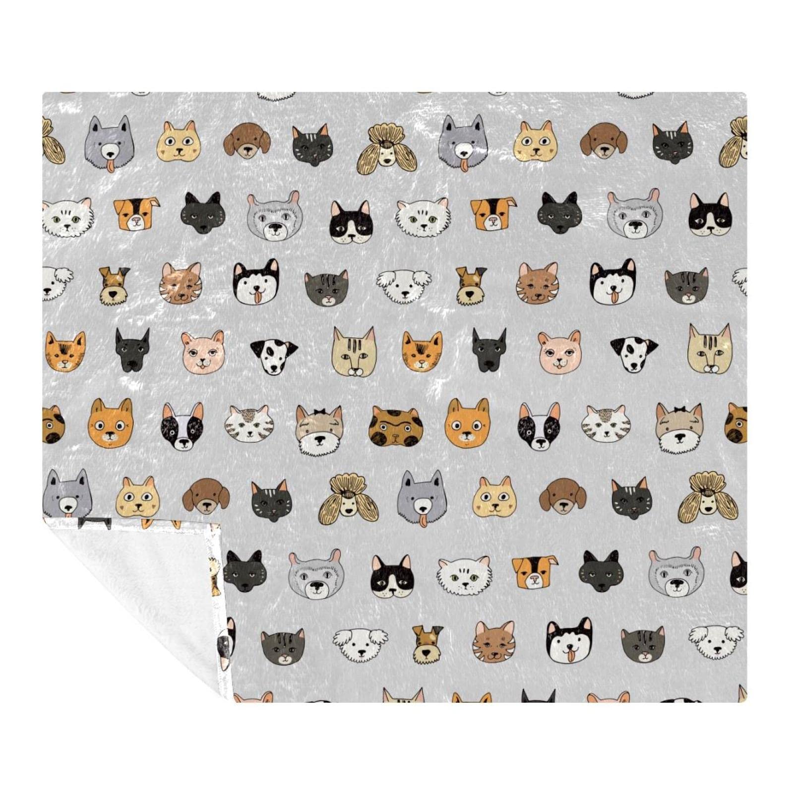 Couverture motif chat et chien le cadeau réconfortant pour vos proches