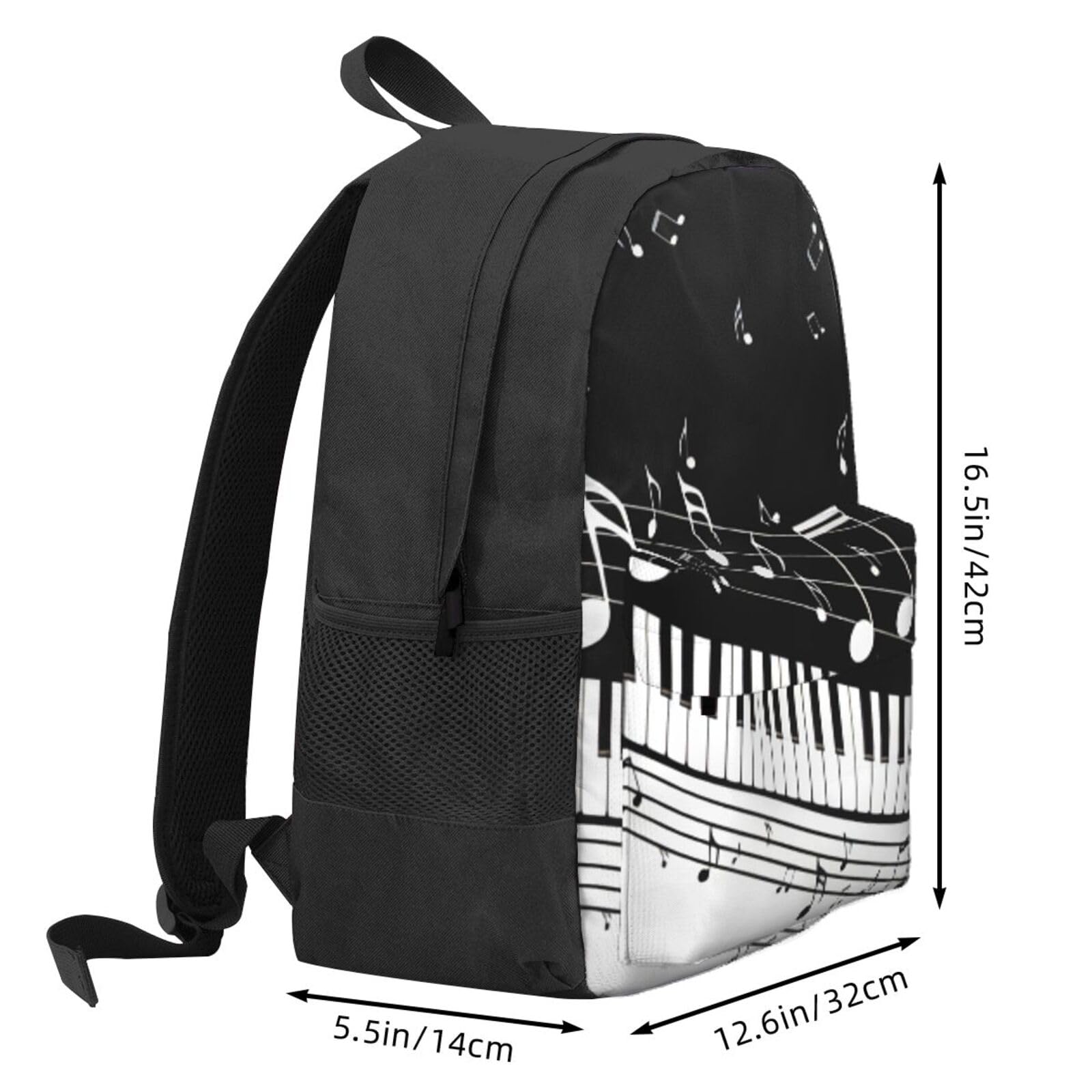 Klawisze fortepianowe z nadrukowanymi nutami dla dorosłych plecak na co dzień torba na laptopa