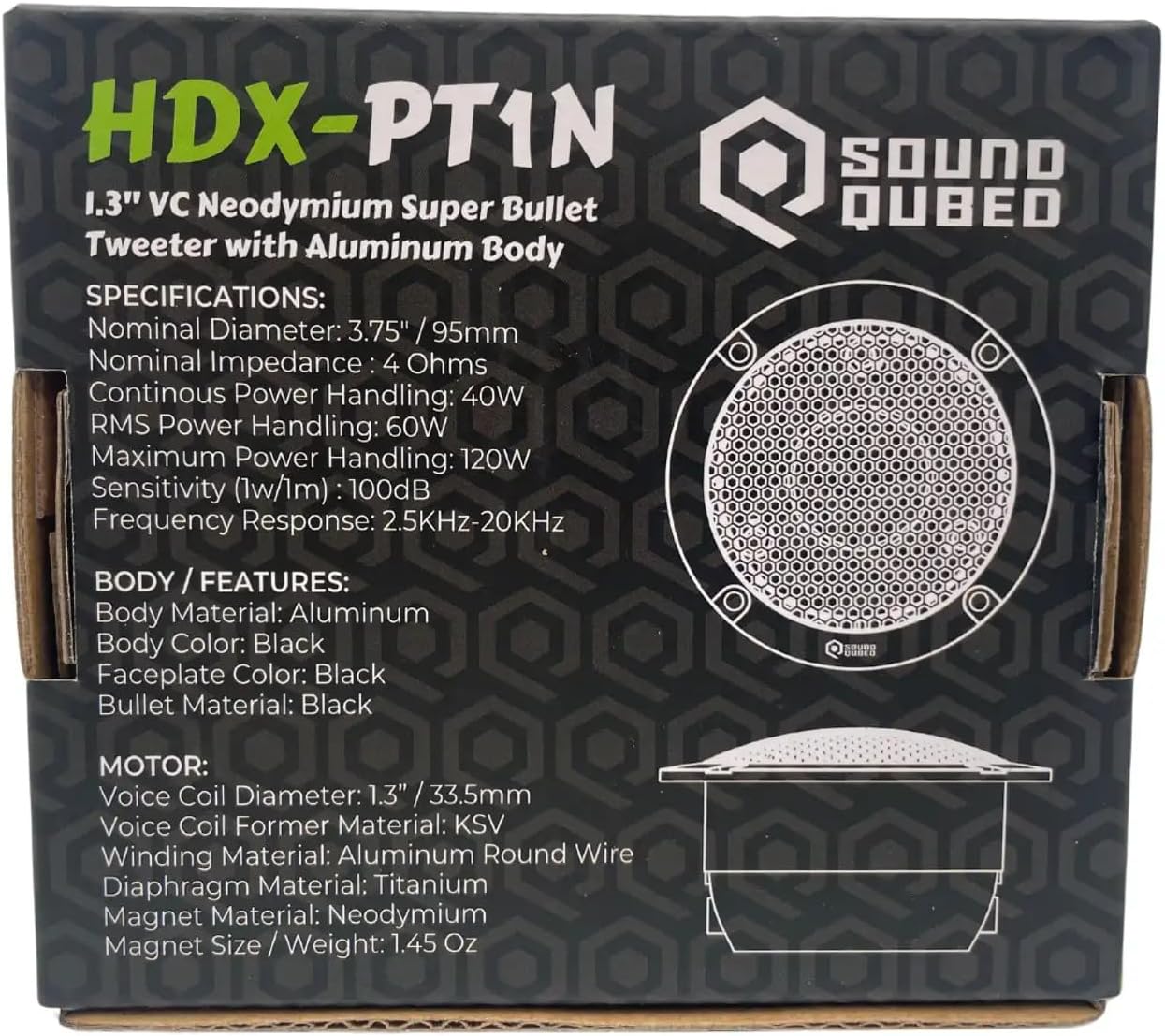 SoundQubed 3" Compression Neodymium Super Bullet Tweeter