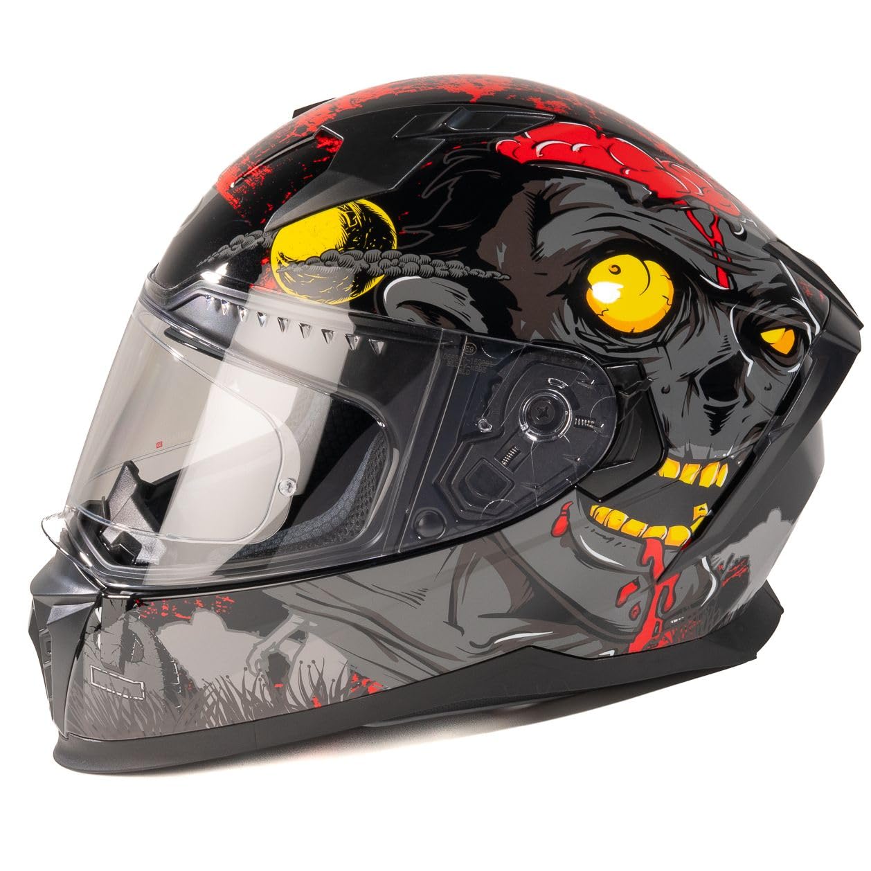 Casco Integral EROS NEGAN Adulto Homologado ECE 22.06 S | Casco moto con visera solar, babero antihidromasaje, interior lavable