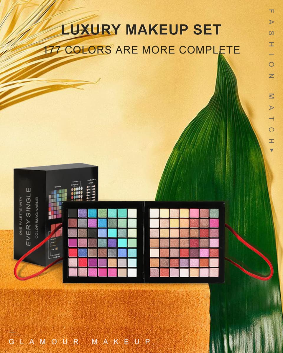 Palettes de Maquillage 177 Couleurs Fard à Paupières Coffret Yeux Professionnel