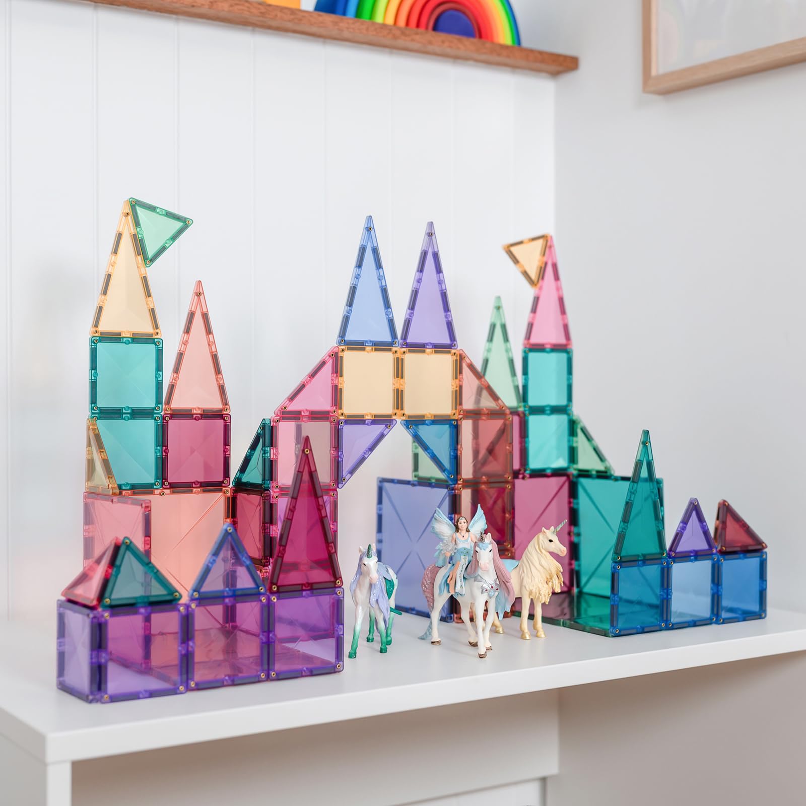 CONNETIX Magnetische Fliesen Pastell Starterpaket, 64 Stück