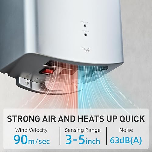 Miniatura 8 de Secador de manos para baño en casa comercial - Secadores de manos de aire automáticos eléctricos, LX-1003 Silver