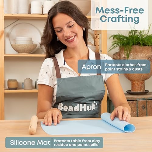 Miniatura 2 de Kit de cerámica de arcilla seca al aire para adultos principiantes, kit de iniciación con arcilla de modelado de secado al aire de 4.4 libras,