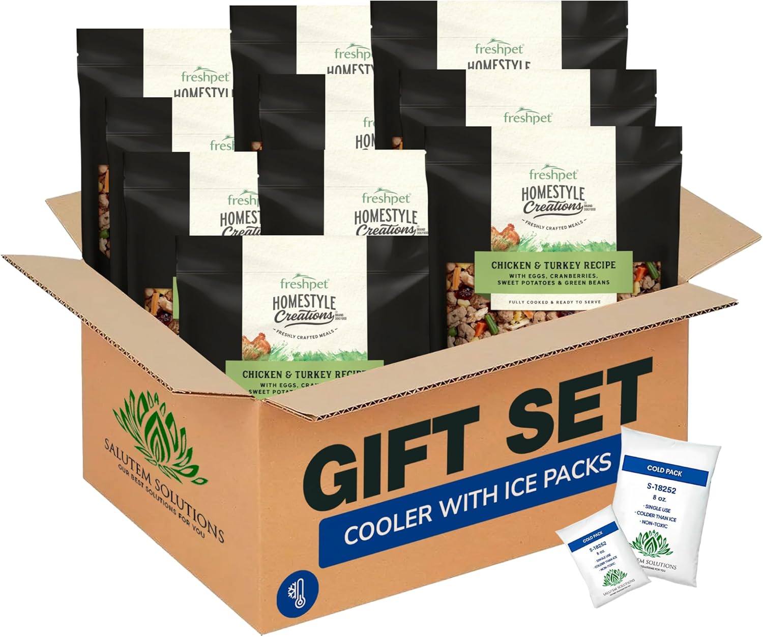 – Dog Food Homestyle Creations Chicken Turkey Recipe, Gift Set, 16 oz – Pack of 10