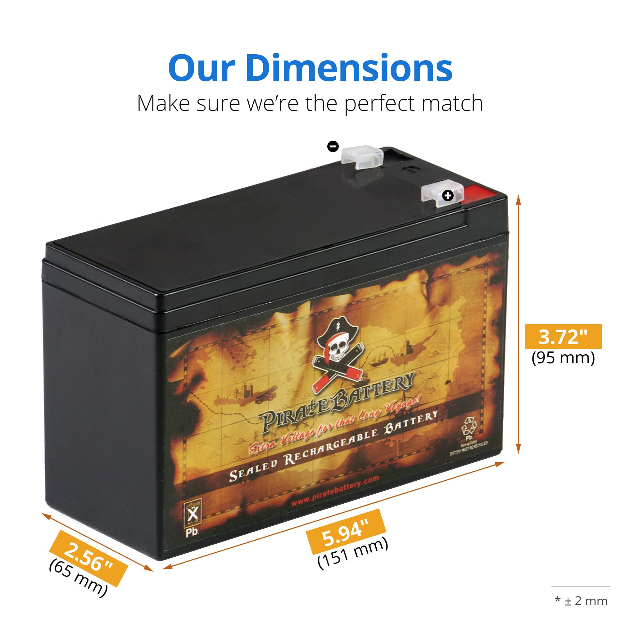 12V 7AH Sealed Lead Acid (SLA) Battery for RBC2 APC