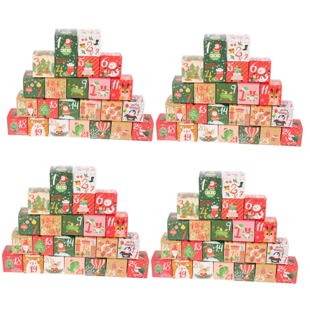 PRETYZOOM 96 Piezas Caja de dulces de cuenta regresiva cajas de de navidad de christmas wrapping paper navideños cajas de galletas dulces tratar