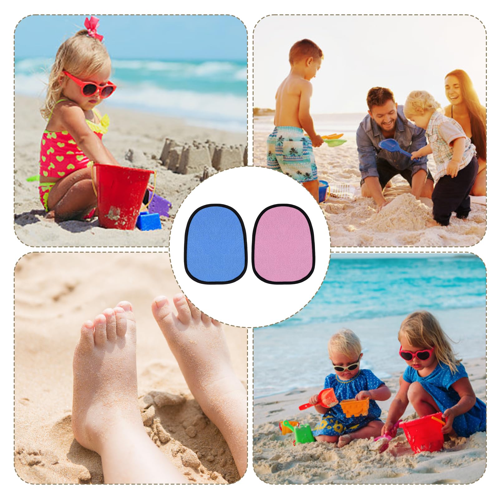 2pz Guanto per Sabbia, Guanto per Rimuovere la Sabbia Togli Mare Traspirante Sand Wipe off Mitt Pulisce la Pelle dei Bambini per Beach Volley Attività Acquatiche Ricreazione Sull'Oceano