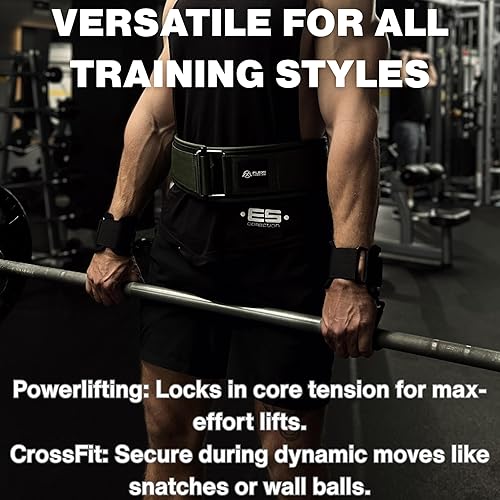 Miniatura 9 de Cinturón de levantamiento de pesas Quick Lock - Soporte de espalda ajustable con hebilla de metal - Ideal para levantamiento de pesas, entrenamiento