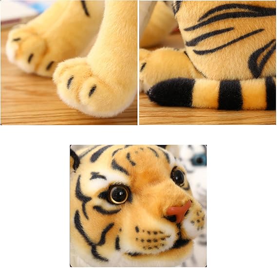 Tiger Plush Toy Animal Tiger Pillow Cute Animal Plush Stuffed Toy Animal Doll, Gift for Boys Girls (White, 9.0 in)
