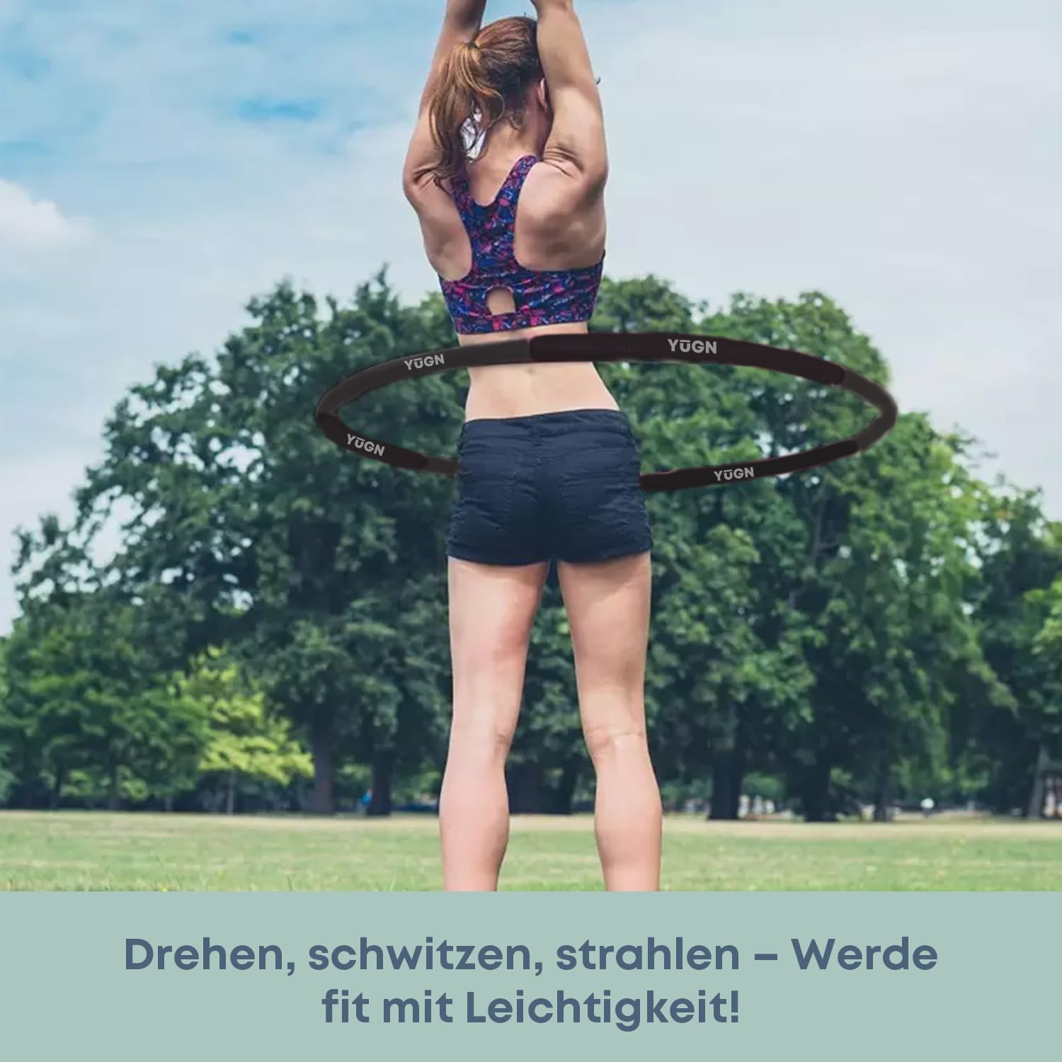 Vitality Hula Hoop Reifen Erwachsene Set 1.2KG - Enthält Springseil und 2 Widerstandsbänder und Tragetasche - Verbessert Fitness, Koordination & Flexibilität