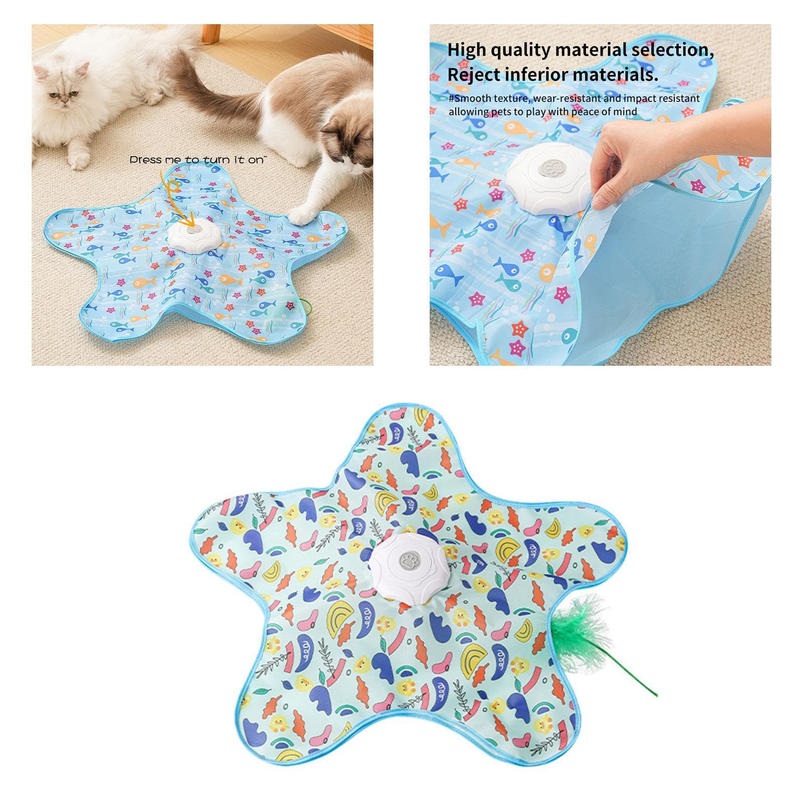 Juguete Interactivo para Gatos con Varita Automática Recargable Juegos de Plumas Escondidas Función Inteligente Material PP Adecuado para Estimulación, Amarillo
