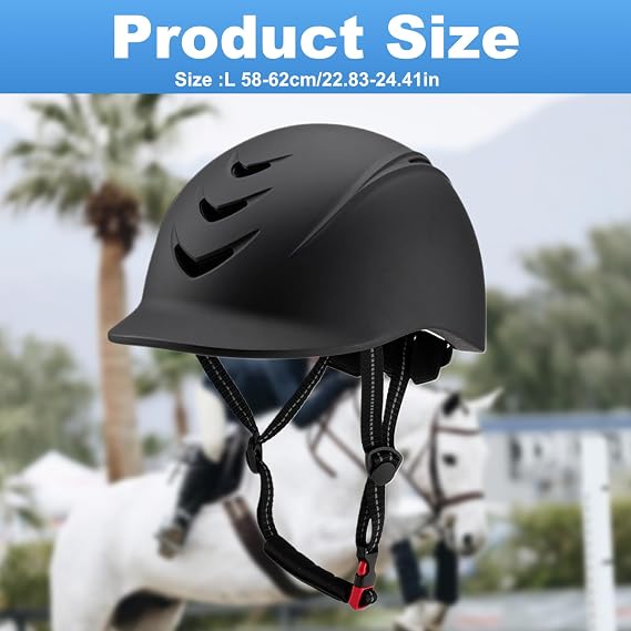 Horse Riding Helmet, Breathable Soft Padding Horse Riding Hat with Adjustable Strap, Safety Anti-collision Equestrian Hats & Helmets for Women Men